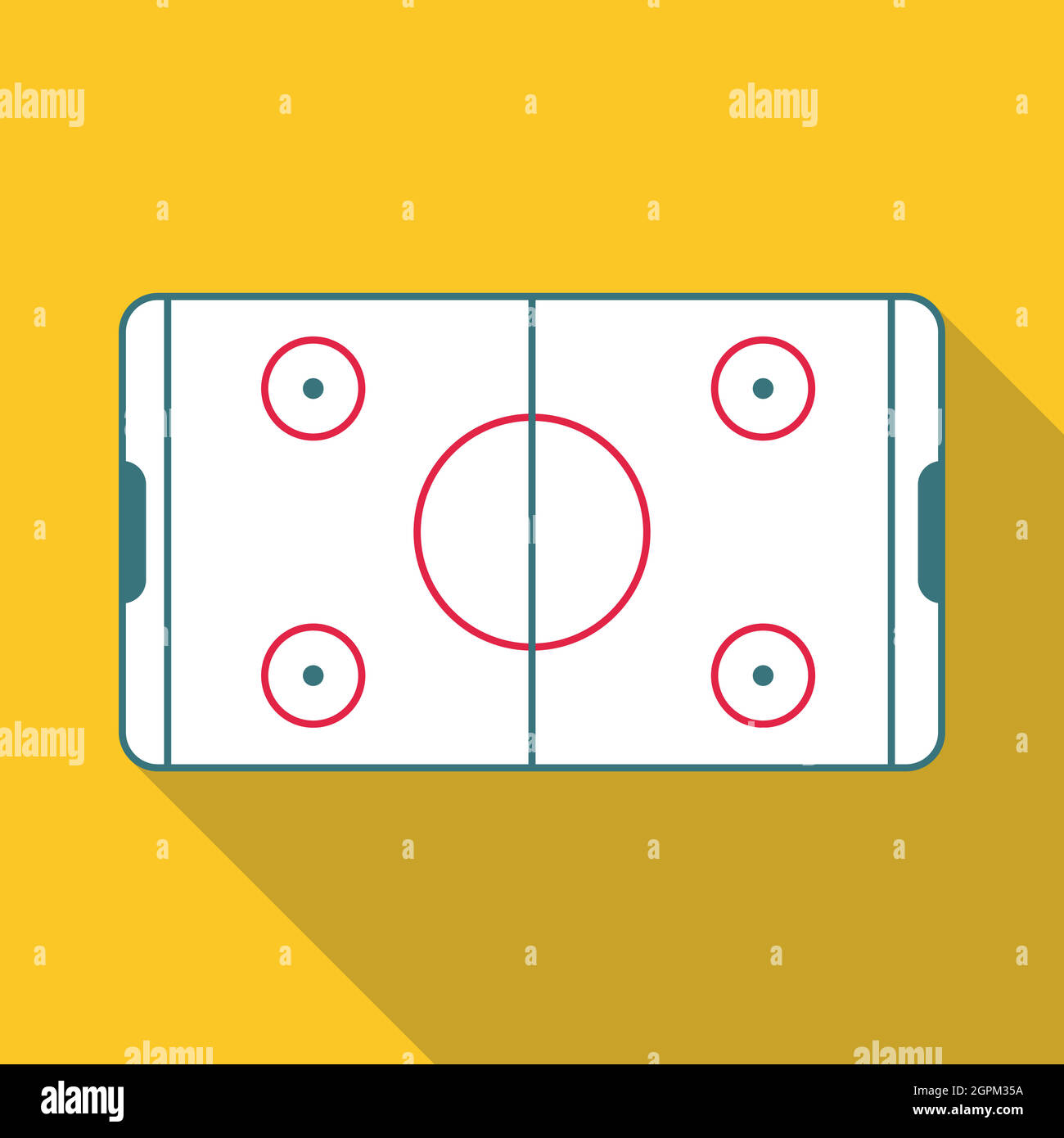 Patinoire de hockey sur glace, l'icône de style plat Illustration de Vecteur