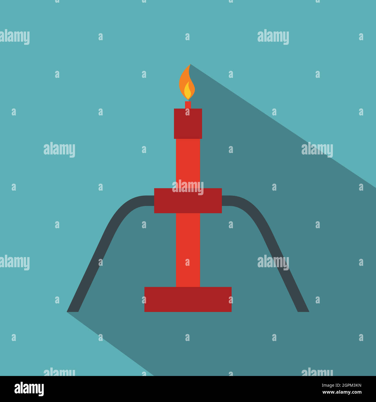 Gaz de pétrole en feu, l'icône flare style plat Illustration de Vecteur