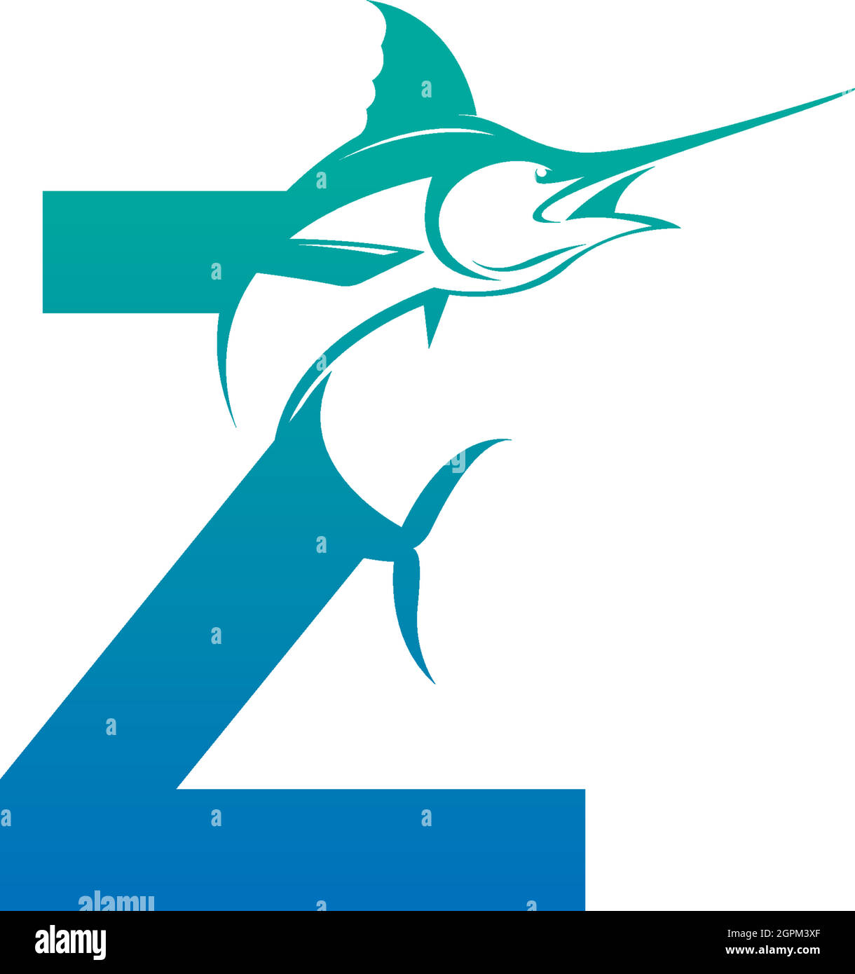 Icône de logo de la lettre Z avec modèle de symbole de motif de poisson ...