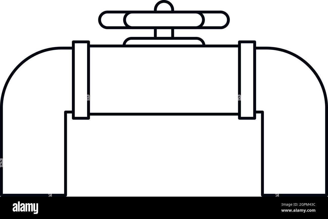 L'icône de pipeline en acier, style contour Illustration de Vecteur