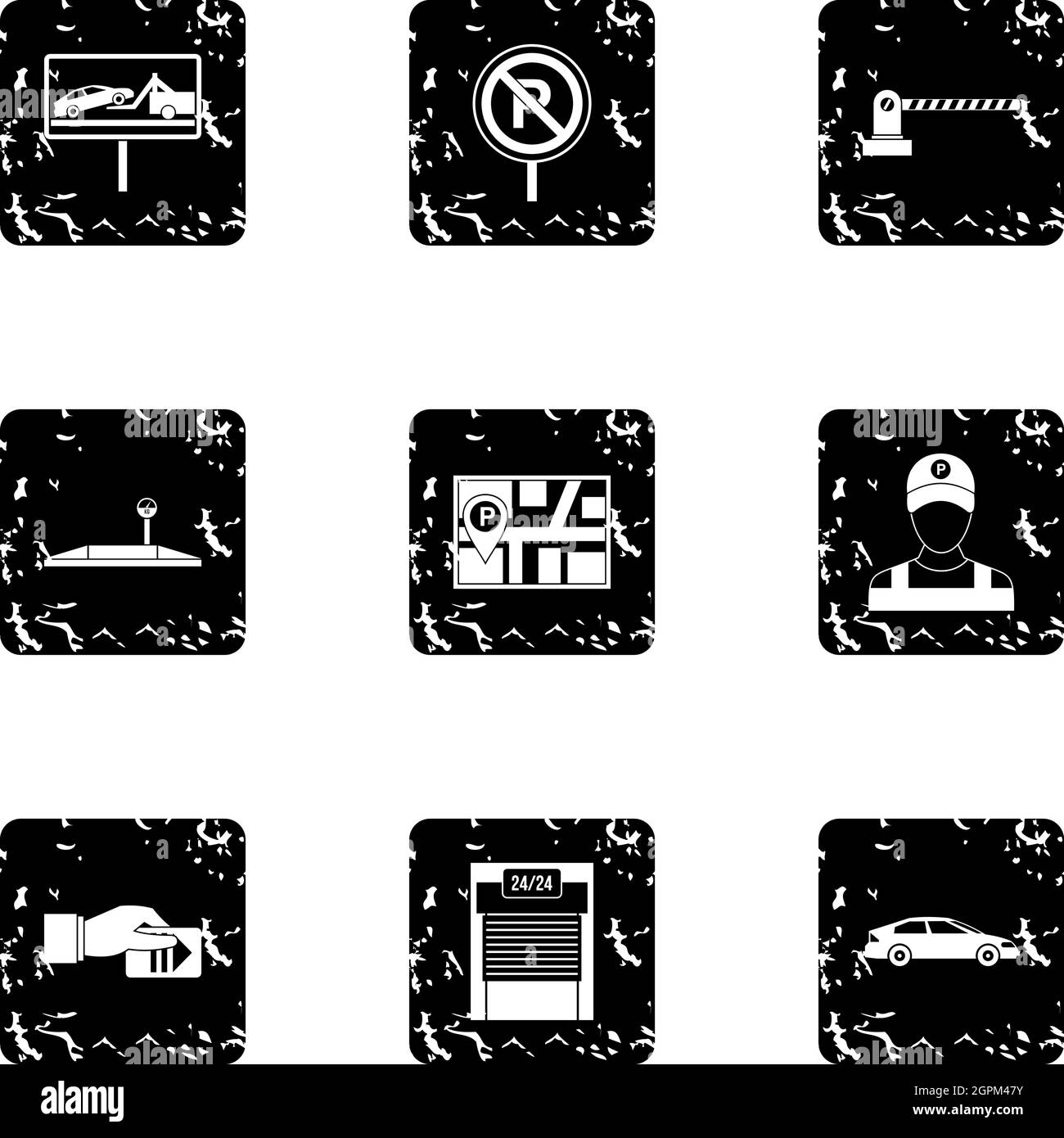 Transport gratuit icons set, grunge style Illustration de Vecteur