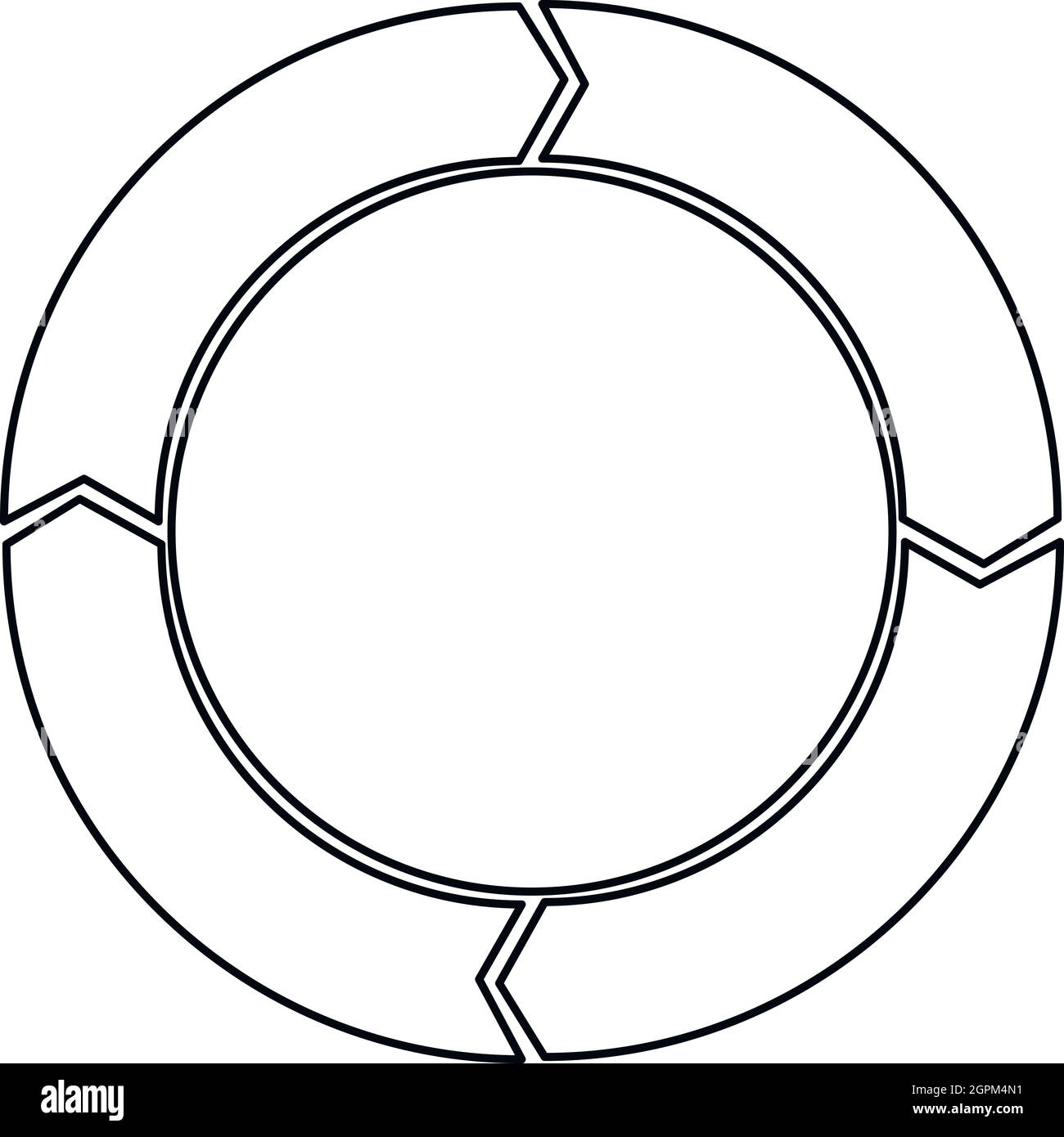 Schéma du cycle de l'icône de cercle, style contour Illustration de Vecteur