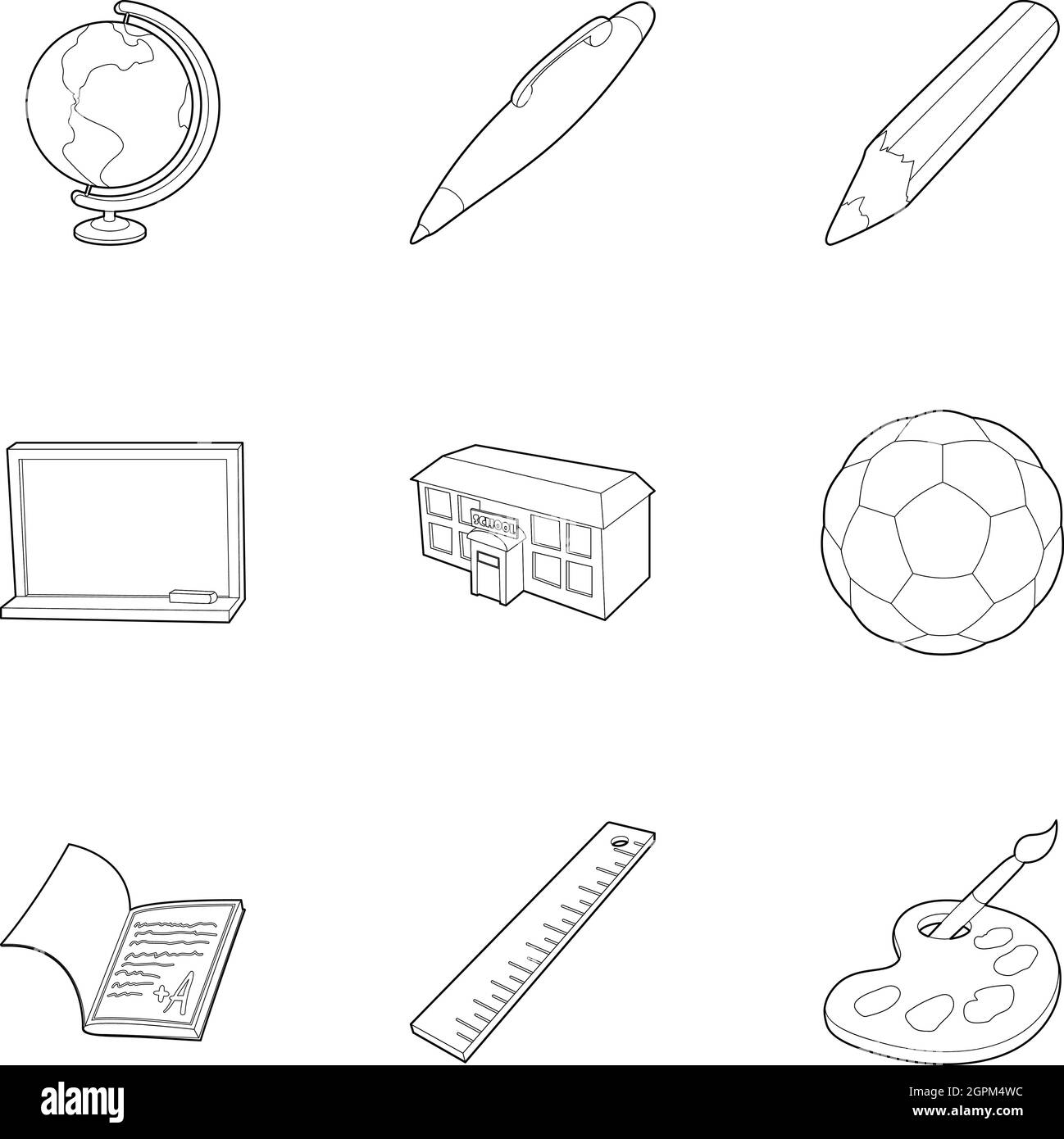 L'éducation icons set style du contour, Illustration de Vecteur