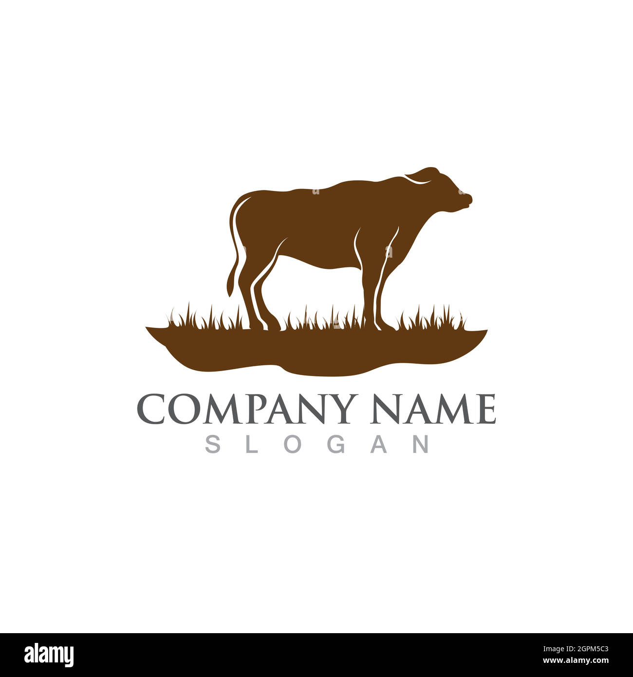 Icône vecteur modèle logo vache Illustration de Vecteur