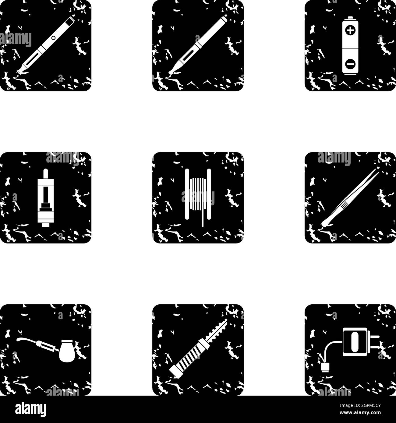 Cigarette électronique icons set Illustration de Vecteur
