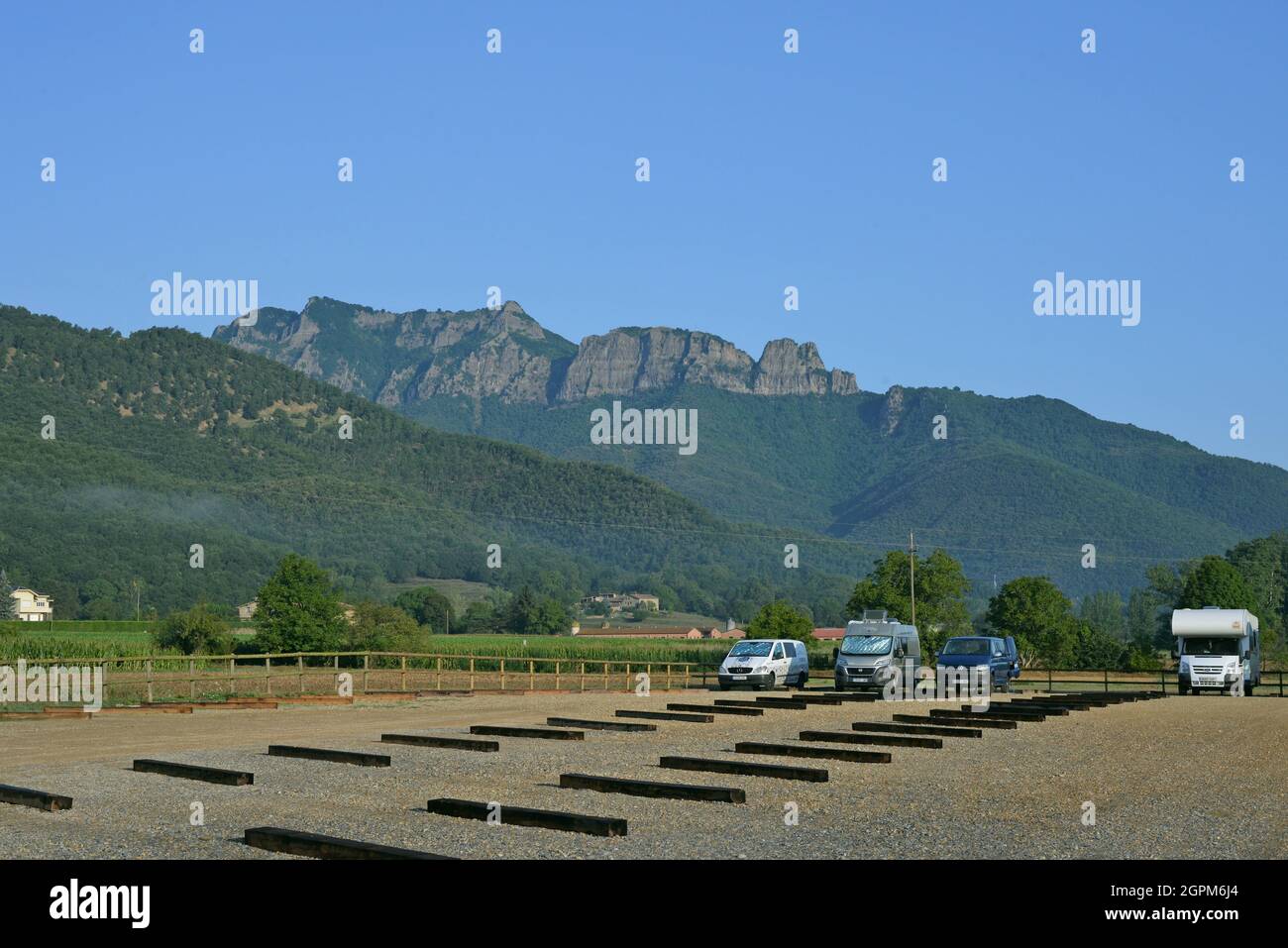 Ville rurale de Hostalets de Bas située dans la région de Garrotxa dans la province de Gerona Banque D'Images