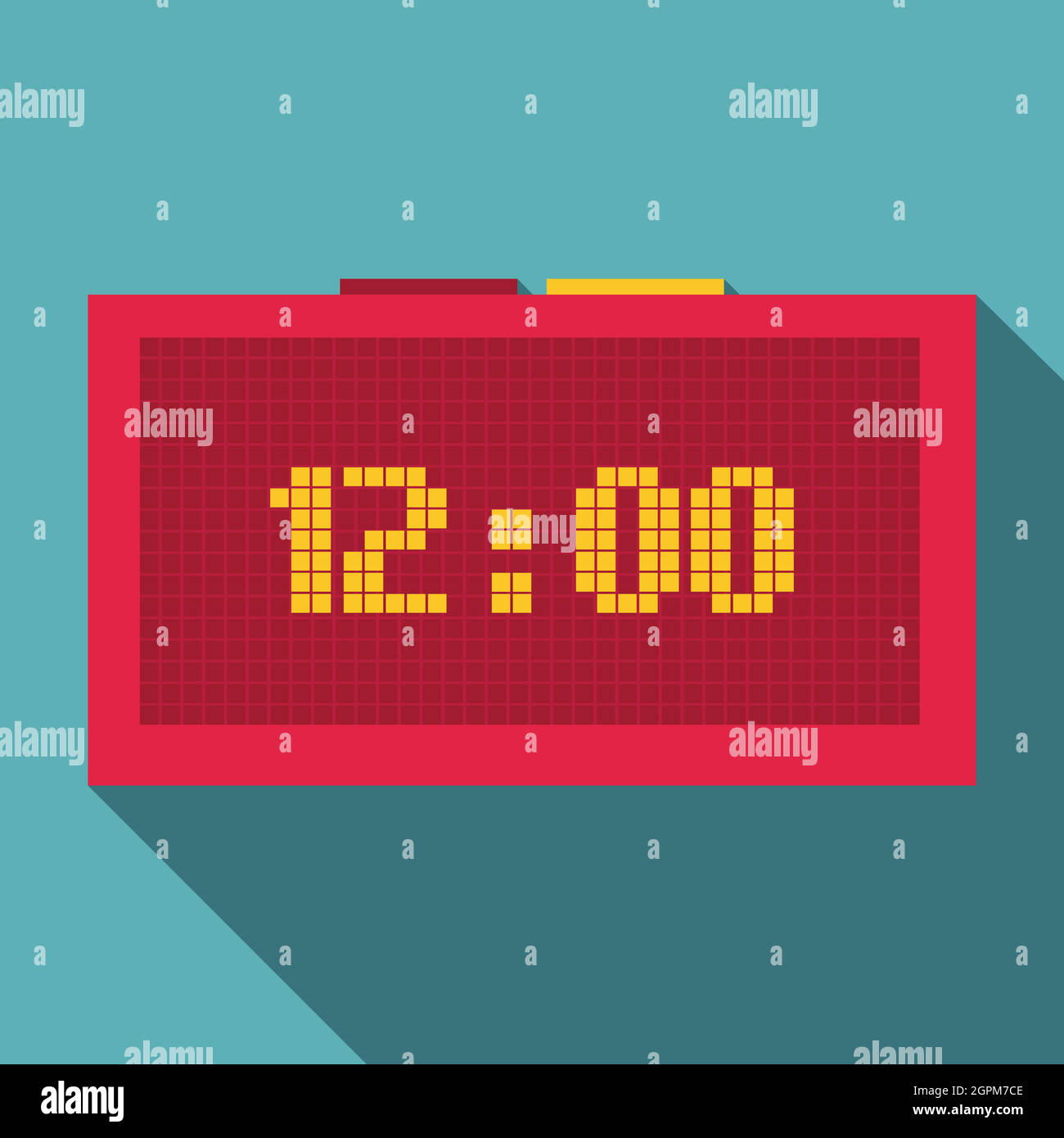 Icône de l'horloge numérique, style plat Illustration de Vecteur
