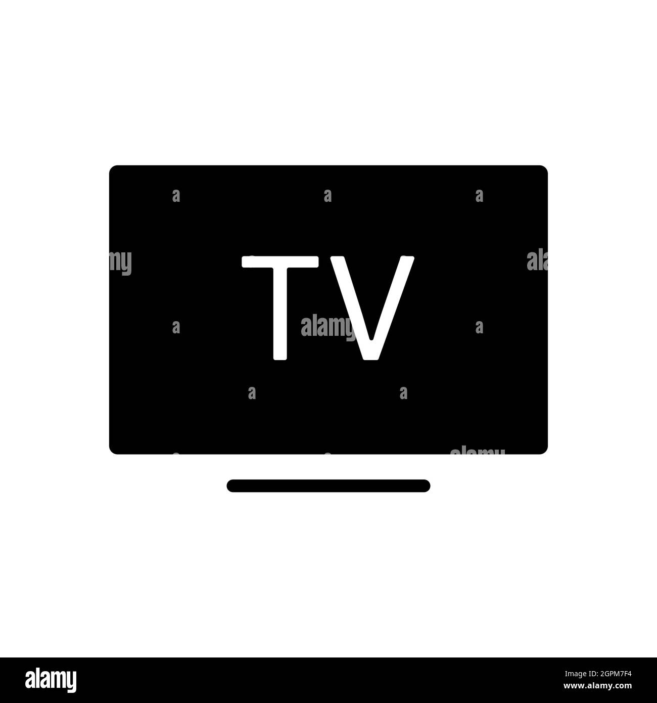 Icône de glyphe de signe isolé de vecteur plat Smart TV Illustration de Vecteur