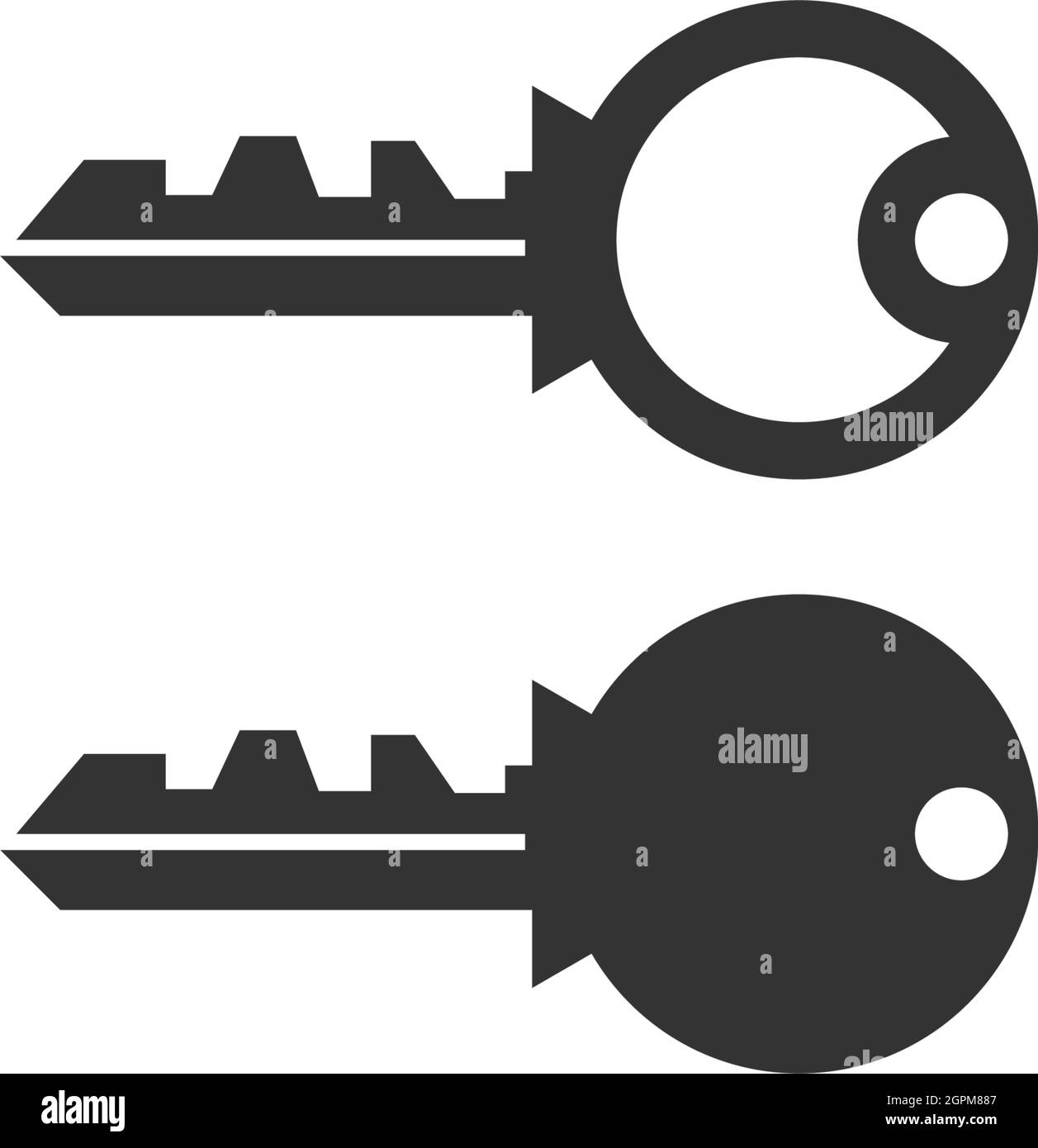 Modèle vectoriel de conception d'icône de logo de clé simple Illustration de Vecteur