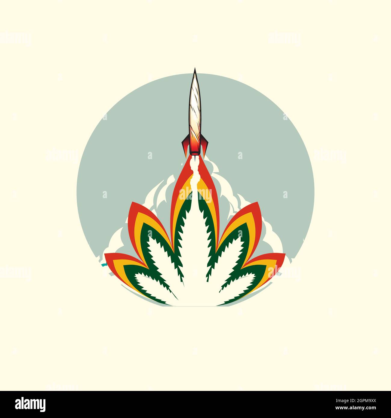 Pouvez-vous me prendre High assez vecteur de version alternative dans la fusée combiné avec l'herbe à fumer Illustration de Vecteur