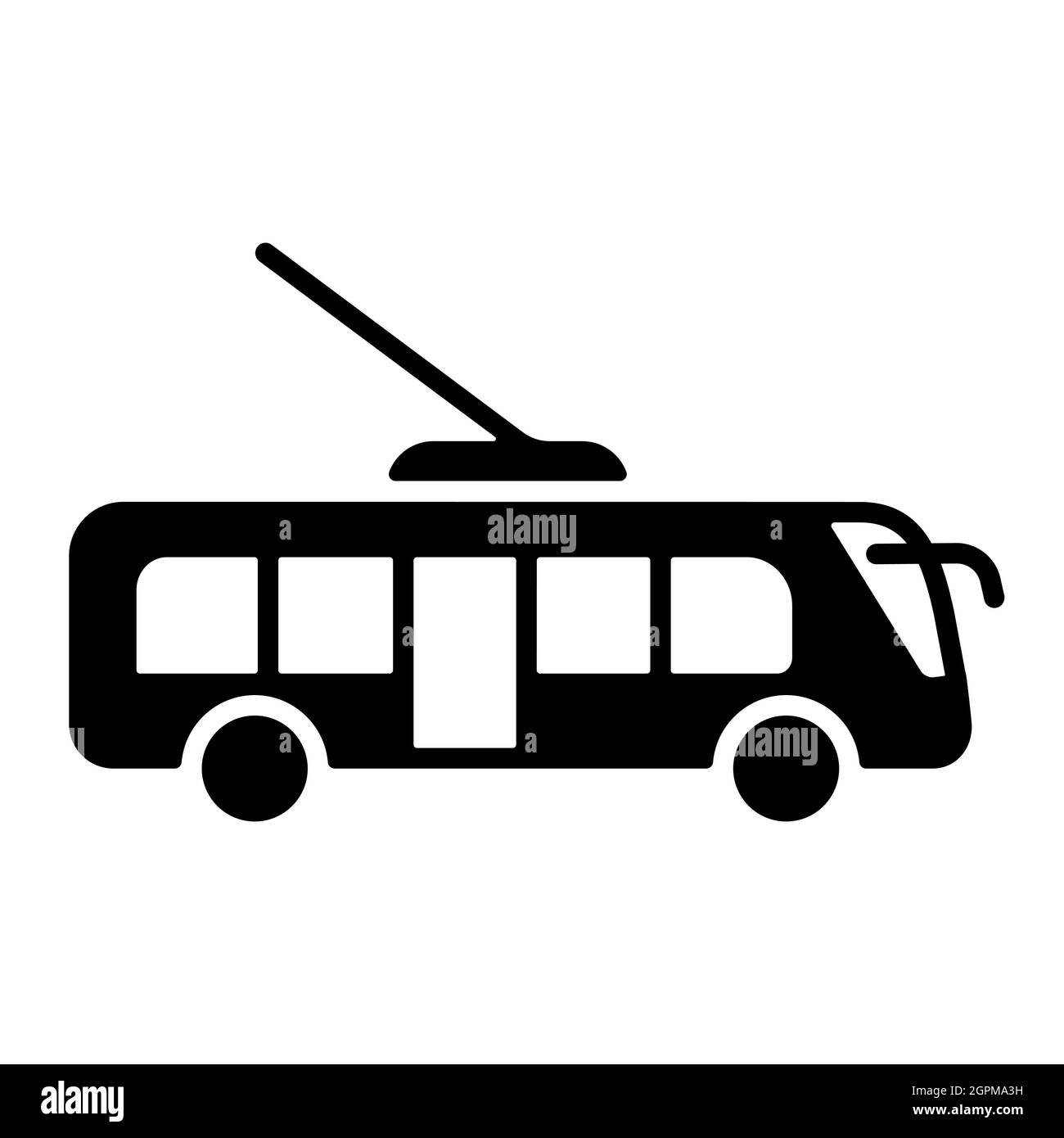 Icône de glyphe à vecteur plat de trolley ou trolleybus Illustration de Vecteur