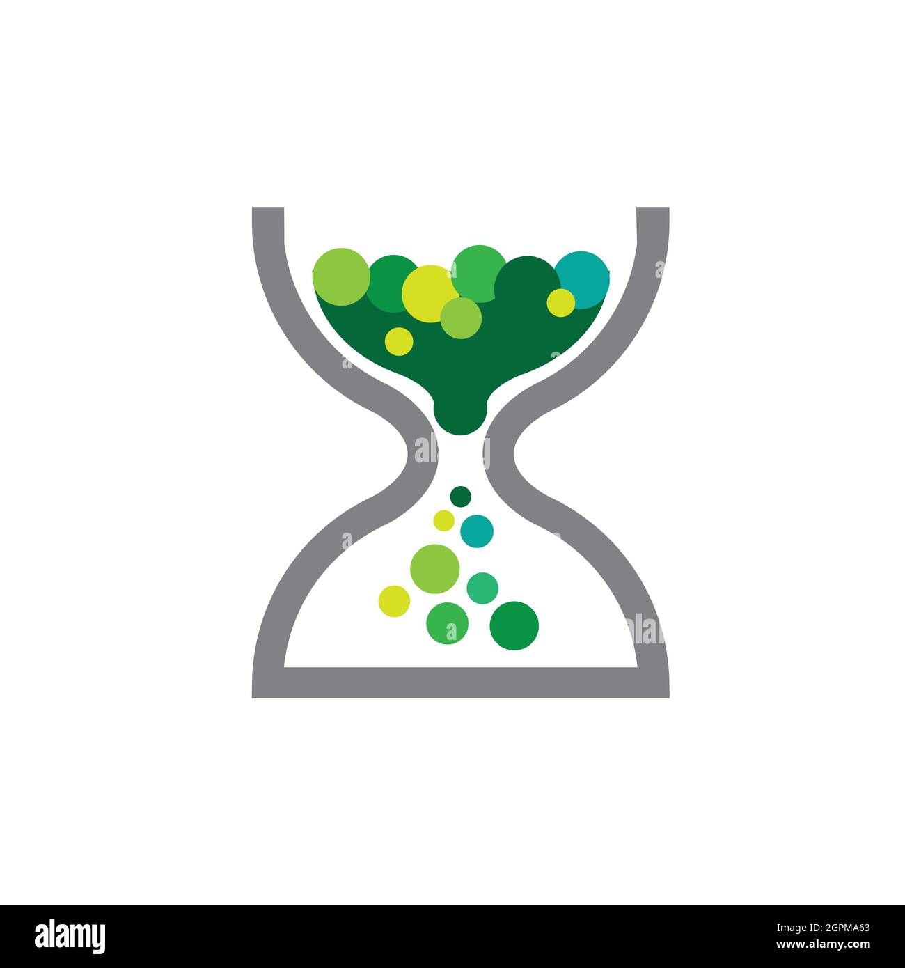 hourglass et bulles ou pièces. peut être interprété comme un symbole d'épargne Illustration de Vecteur
