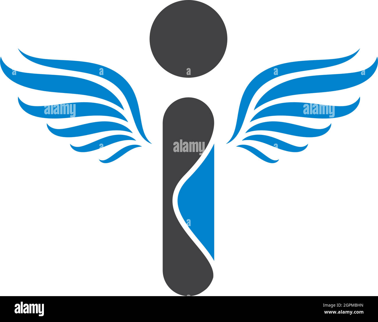 i lettre avec logo Wings illustration vectorielle Illustration de Vecteur