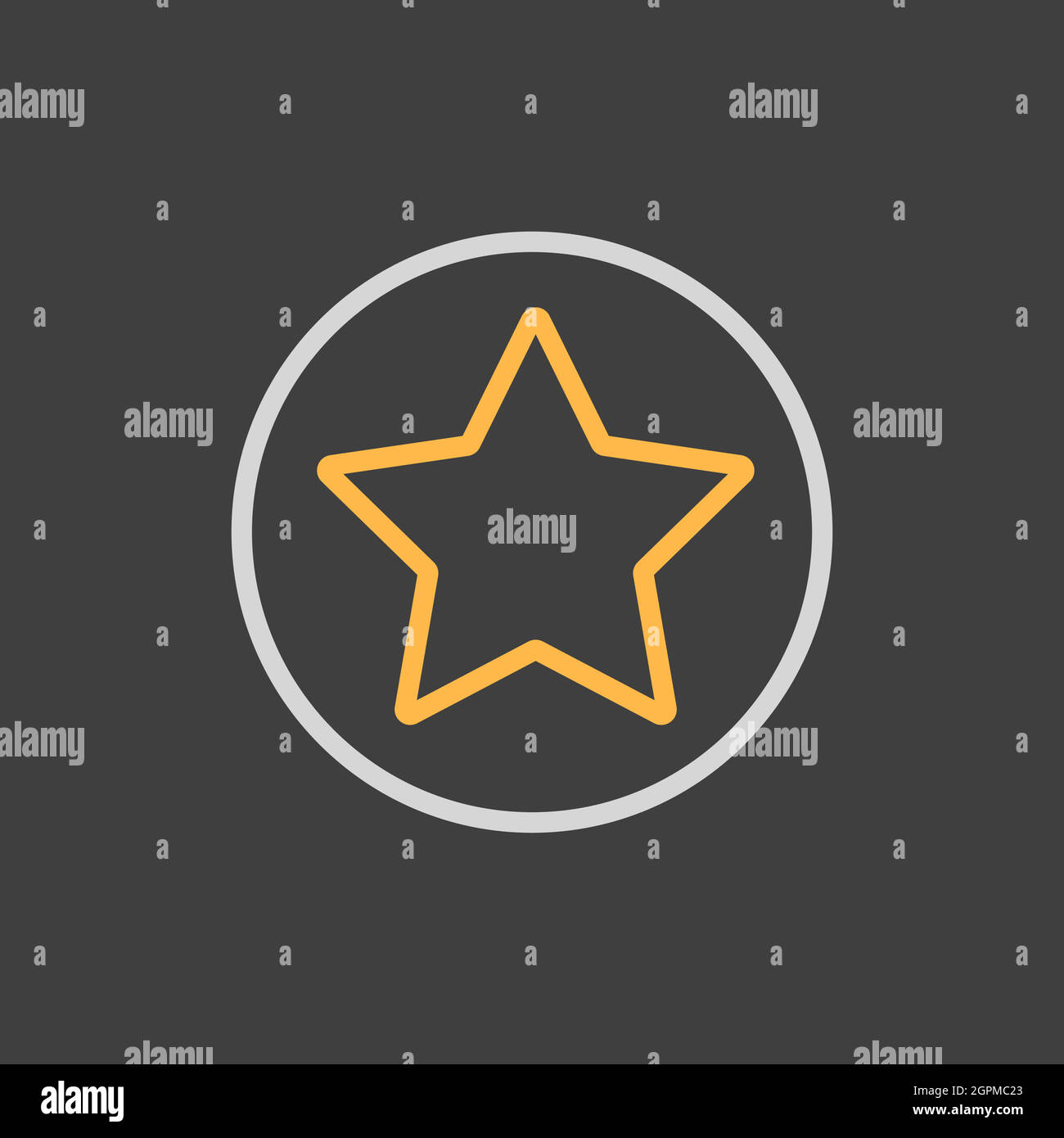Ajouter aux favoris icône de vecteur sur fond sombre, symbole étoile Illustration de Vecteur