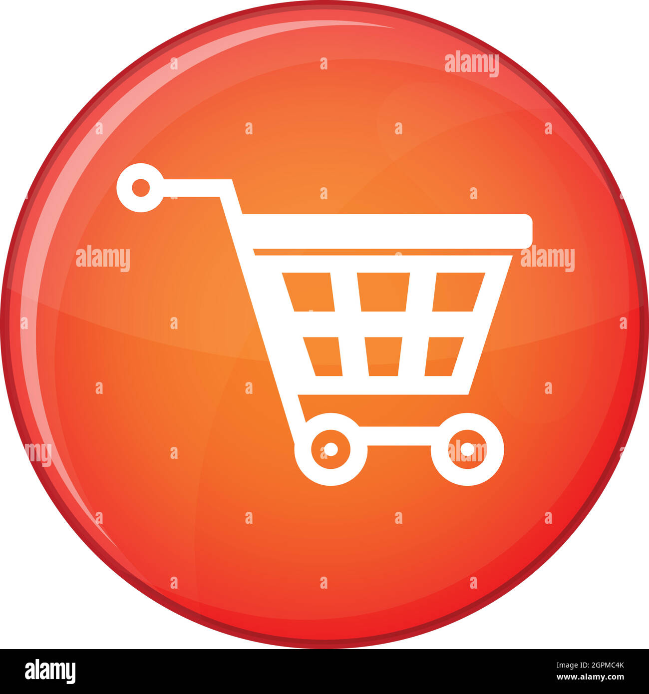 L'icône Panier sur roulettes, style plat Illustration de Vecteur