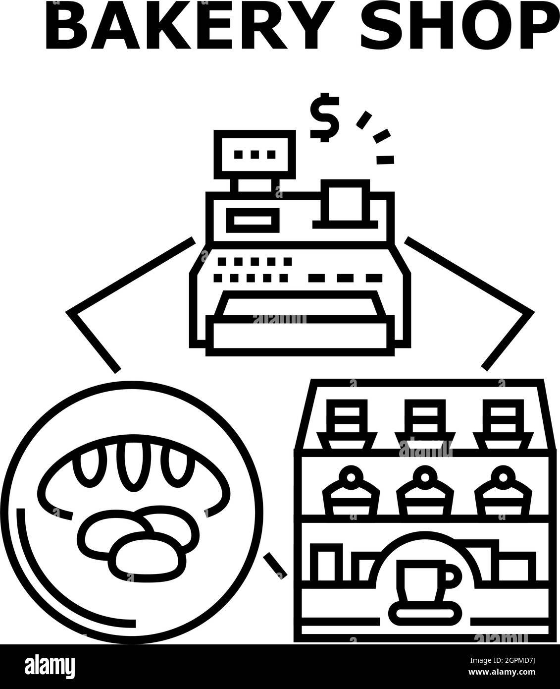 Illustration de la couleur du concept de l'atelier de boulangerie Vector Illustration de Vecteur