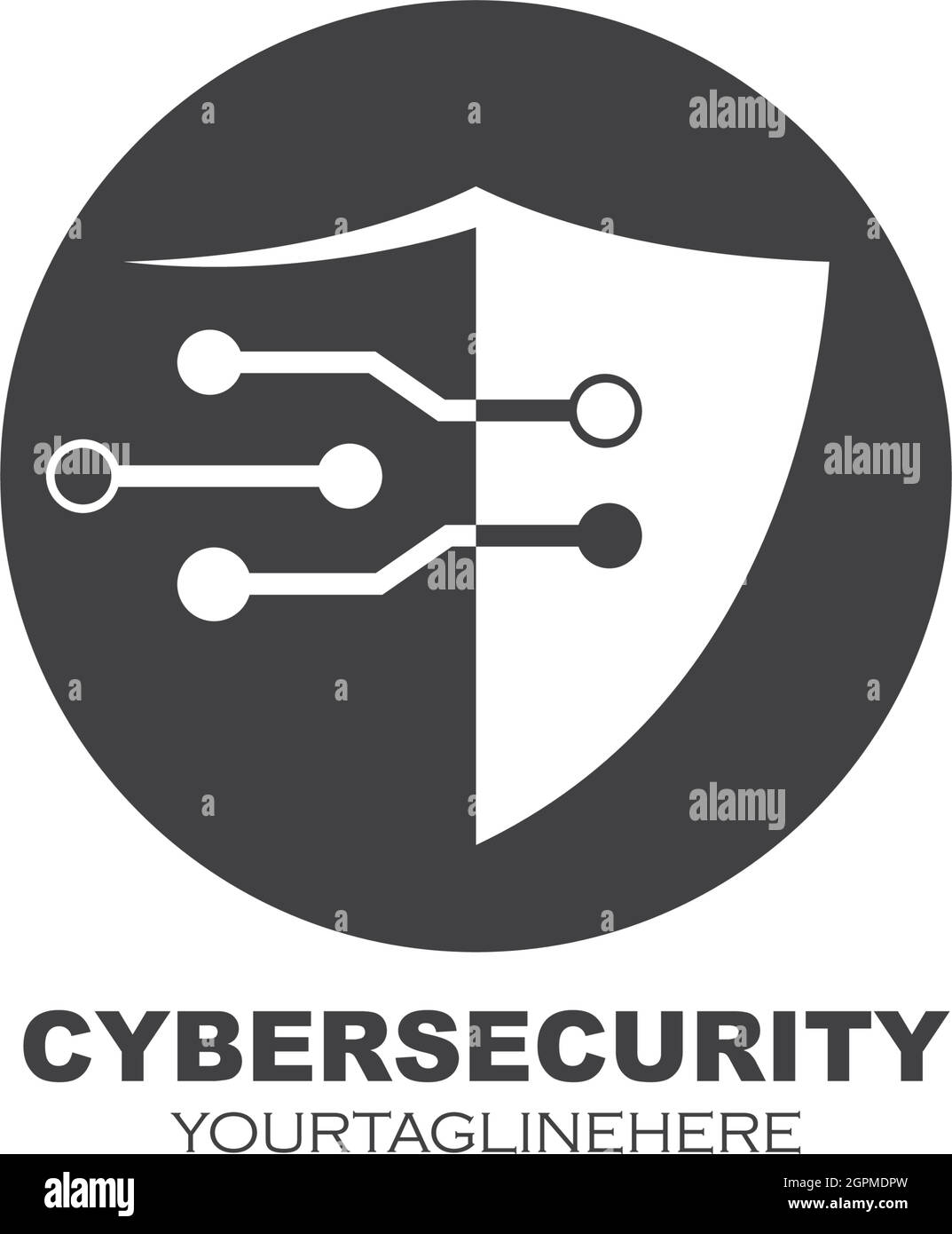 conception de l'illustration de l'icône du vecteur de protection contre la cyber-sécurité Illustration de Vecteur