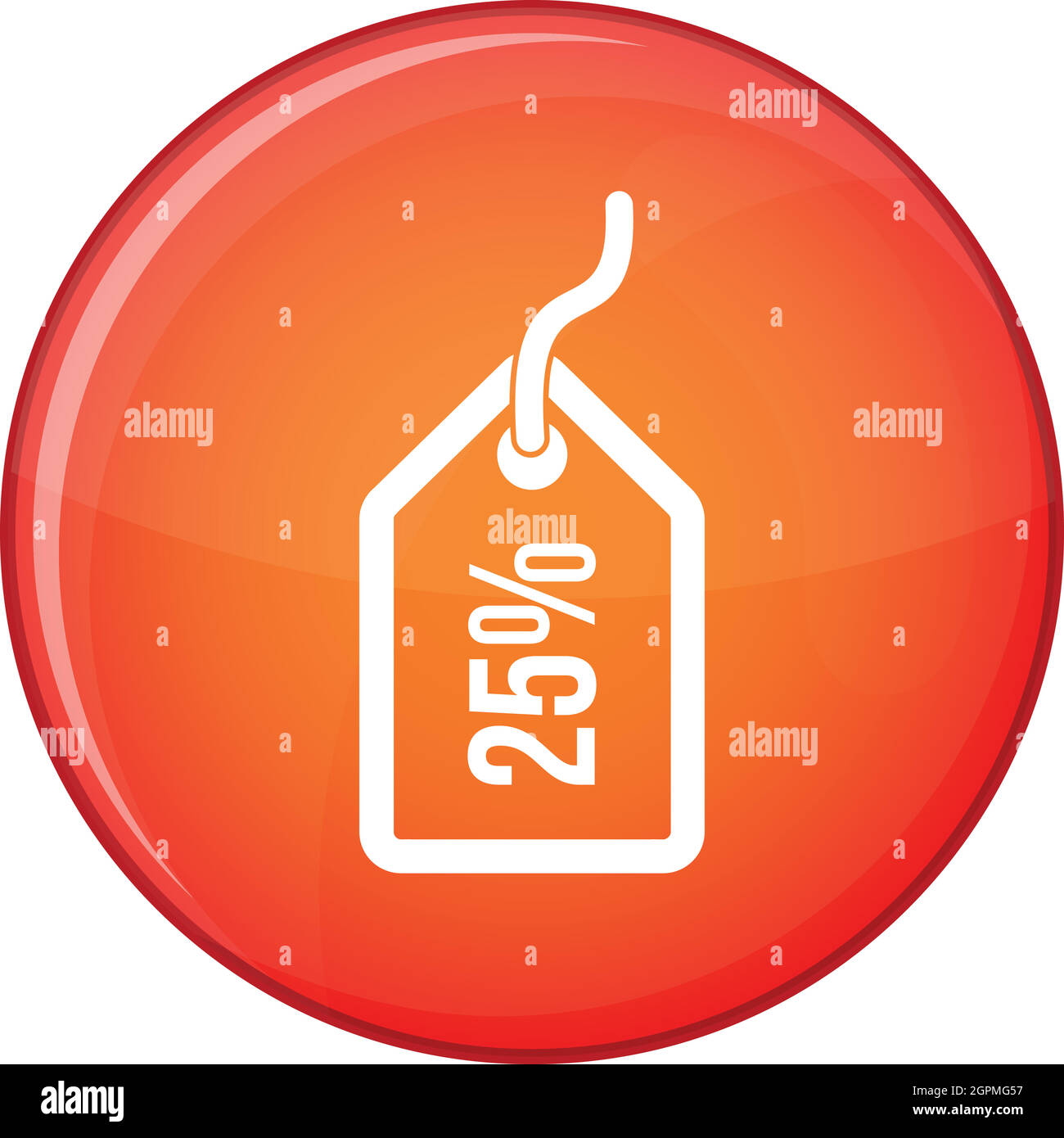 Tag avec l'icône remise 25, style plat Illustration de Vecteur
