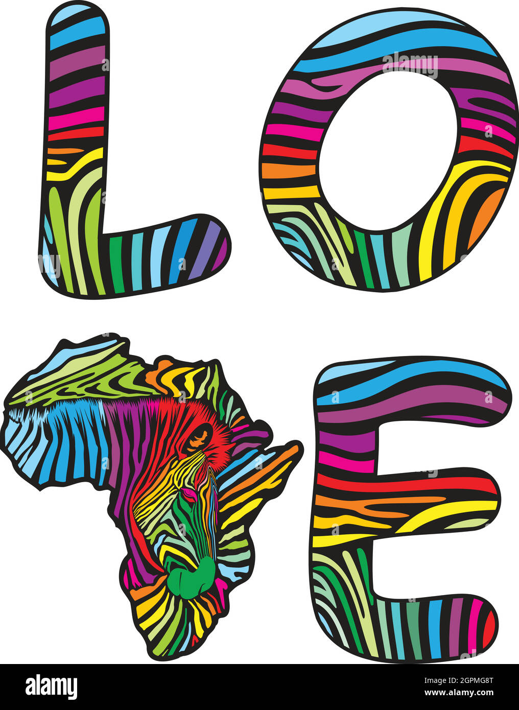 Amour pour zèbres Afrique Illustration de Vecteur