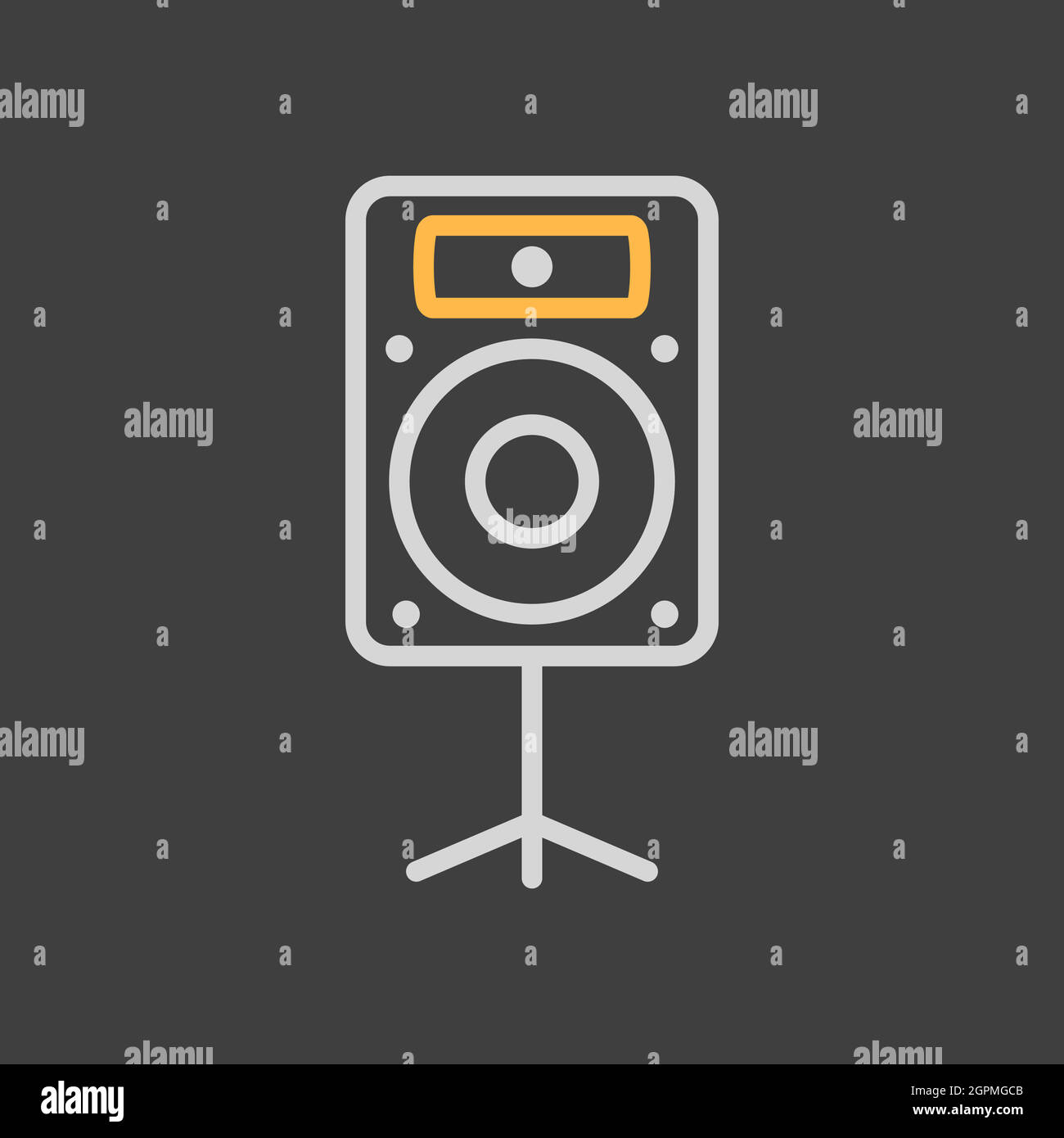 Icône de vecteur acoustique sur fond sombre. Colonne musique Illustration de Vecteur