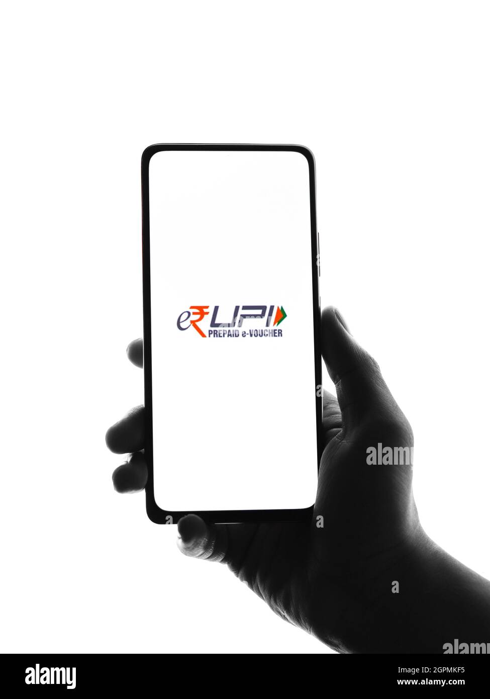 West Bangal, Inde - 28 septembre 2021 : logo e-Rupi sur image de stock d'écran de téléphone. Banque D'Images