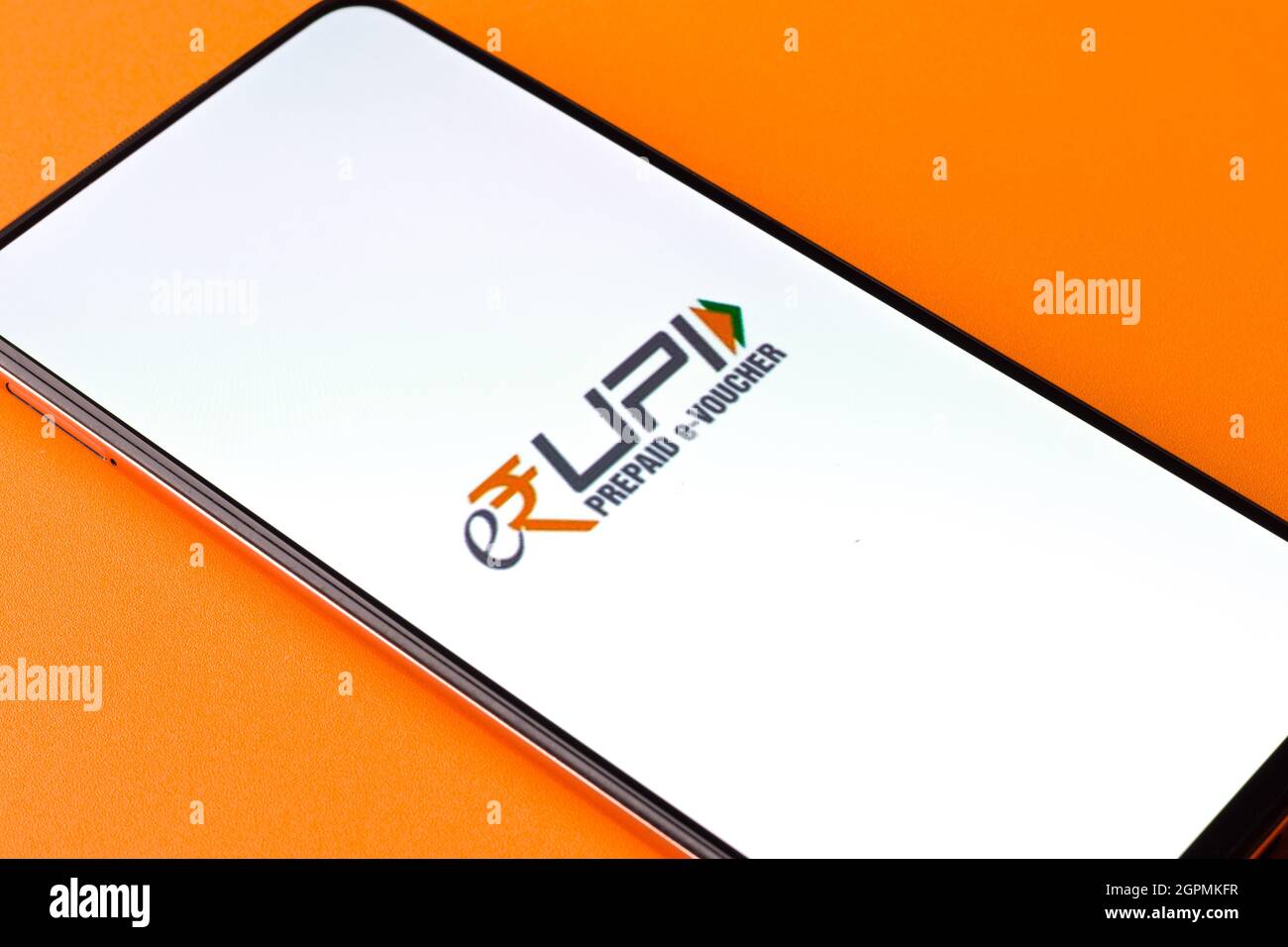 West Bangal, Inde - 28 septembre 2021 : logo e-Rupi sur image de stock d'écran de téléphone. Banque D'Images