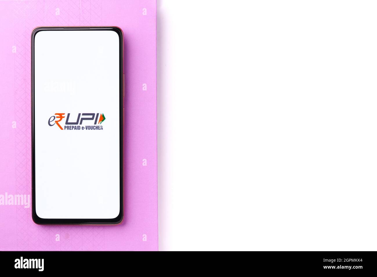 West Bangal, Inde - 28 septembre 2021 : logo e-Rupi sur image de stock d'écran de téléphone. Banque D'Images