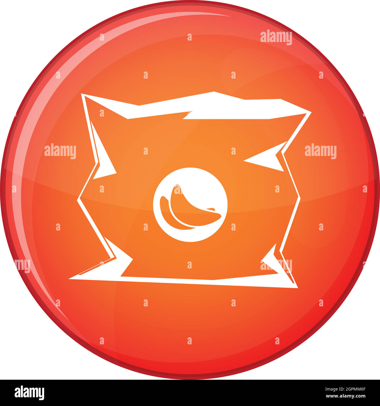 Sac de chips froissé, icône de style plat Illustration de Vecteur