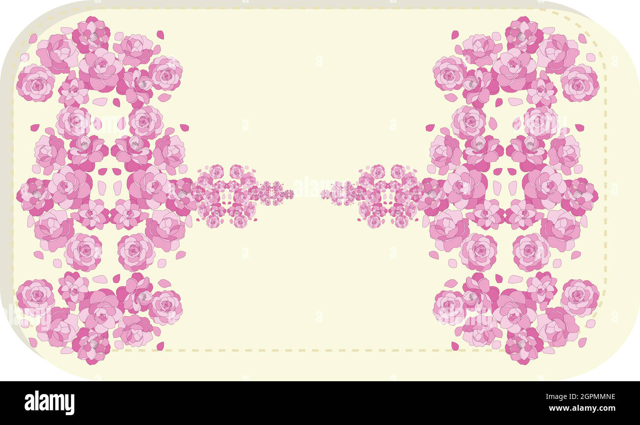 Lit de roses rouges sur fond abstrait Illustration de Vecteur