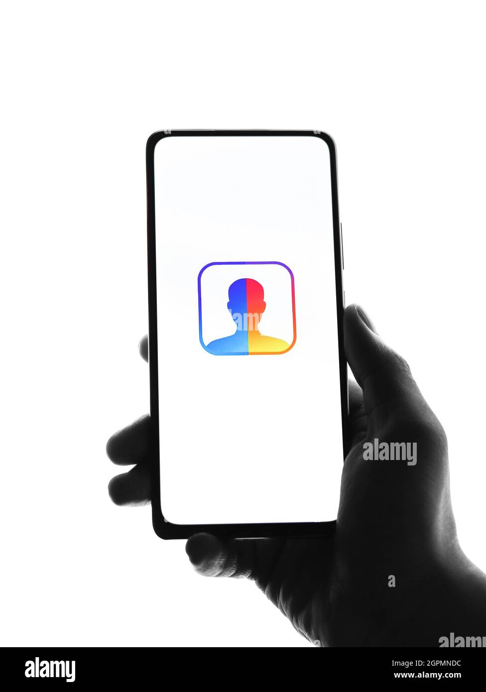 West Bangal, Inde - 28 septembre 2021 : logo de Faceapp sur l'image de stock de l'écran du téléphone. Banque D'Images