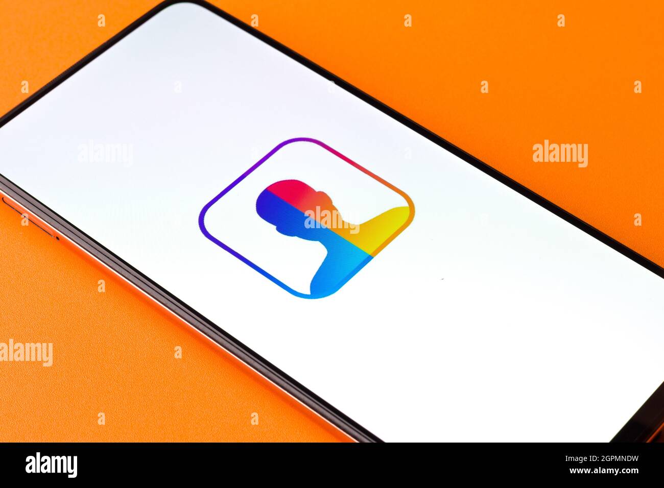 West Bangal, Inde - 28 septembre 2021 : logo de Faceapp sur l'image de stock de l'écran du téléphone. Banque D'Images