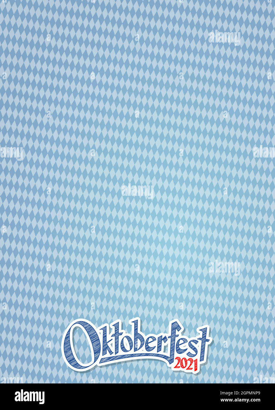 Fond Oktoberfest 2021 avec motif à carreaux bleu-blanc Illustration de Vecteur