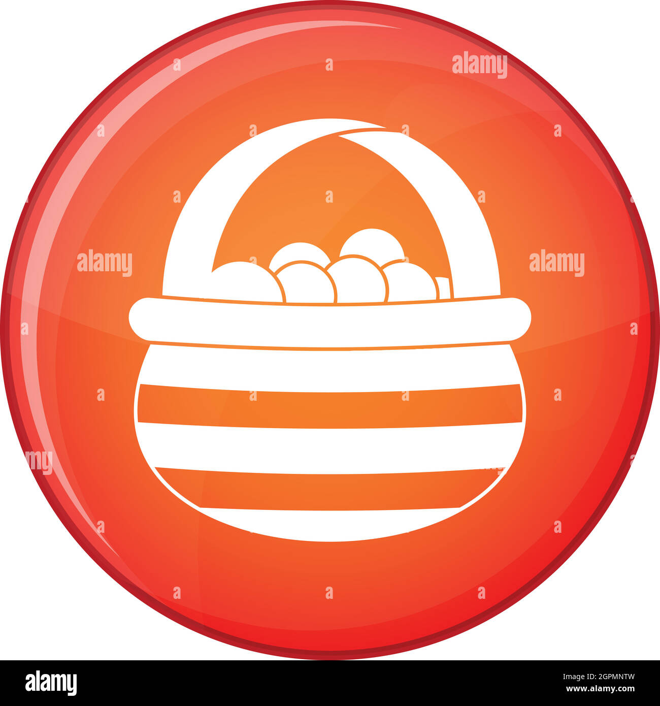 Panier avec des canneberges, icône de style plat Illustration de Vecteur