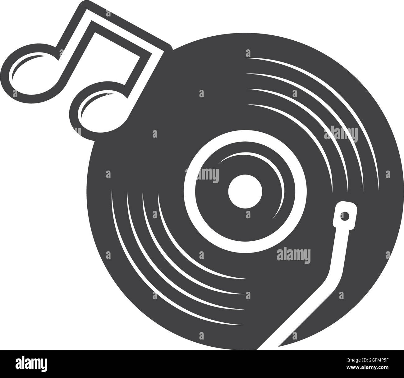 illustration d'icône de vecteur de musique de disque en vinyle Illustration de Vecteur