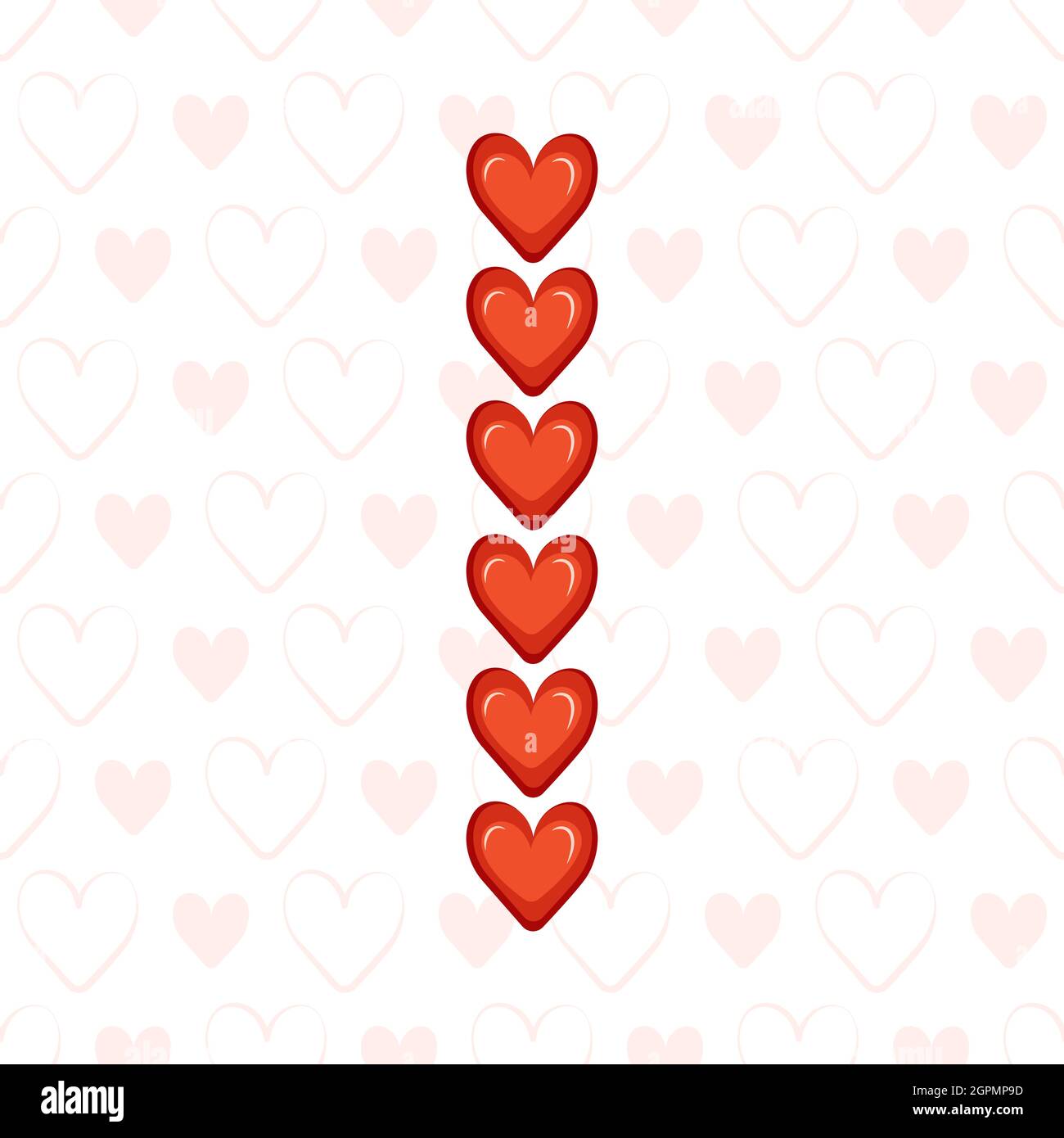 Lettre I De Coeurs Rouges Sur Motif Sans Couture Avec Symbole Amour Police Ou Decoration Festive Pour Le Jour De La Saint Valentin Le Mariage Les Vacances Et Le Design Image Vectorielle Stock