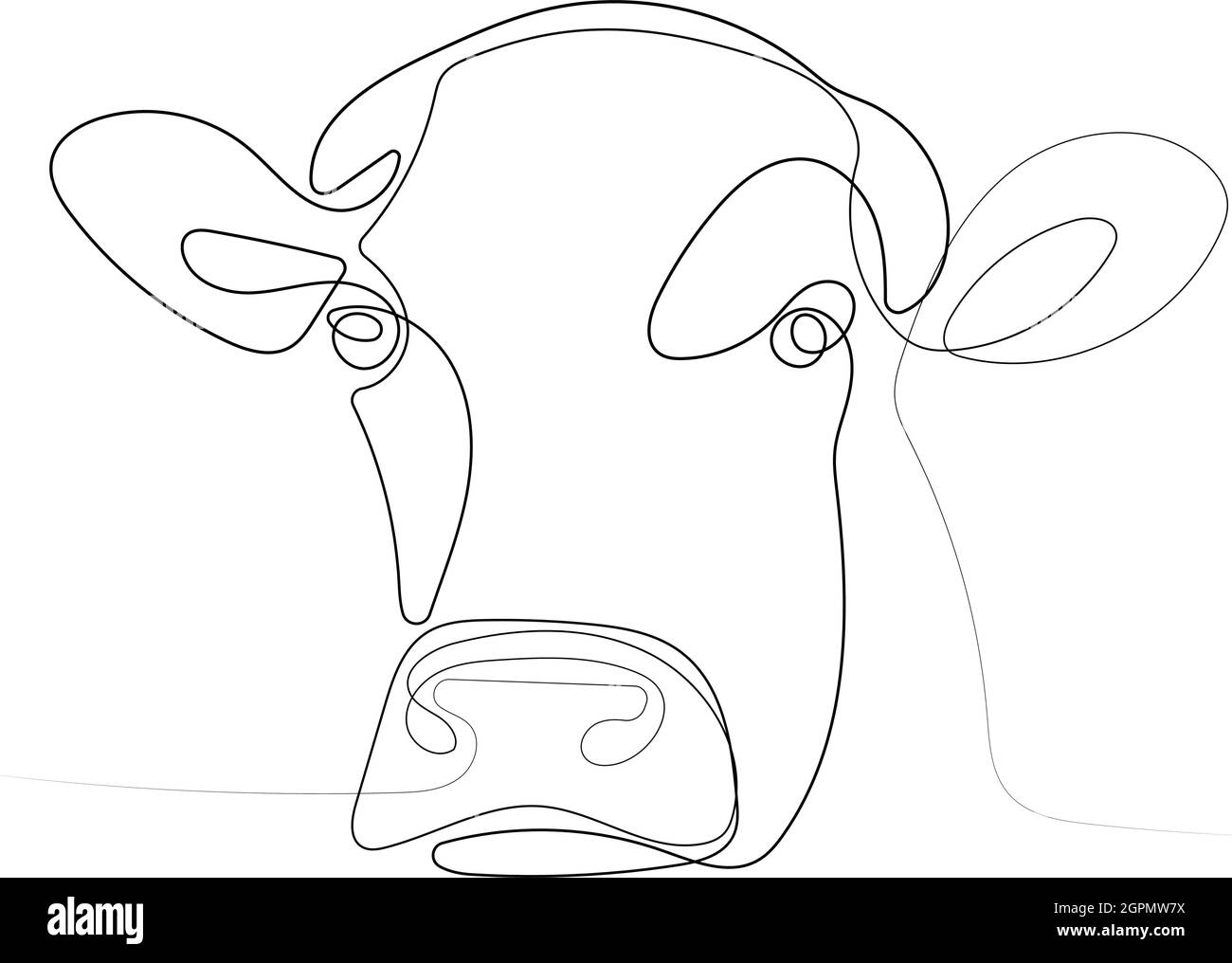 portrait de la belle vache domestique Illustration de Vecteur