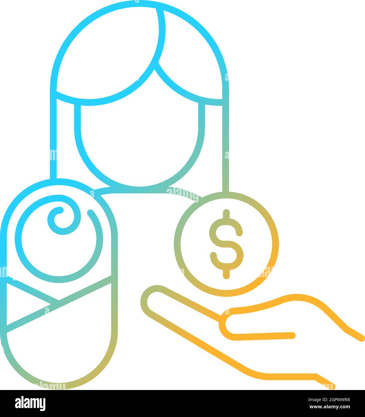 Icône vecteur linéaire gradient congé parental payé Illustration de Vecteur