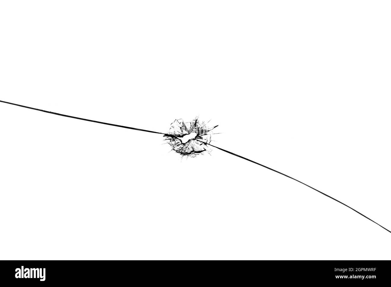 Texture de verre brisé, trou de balle Banque D'Images