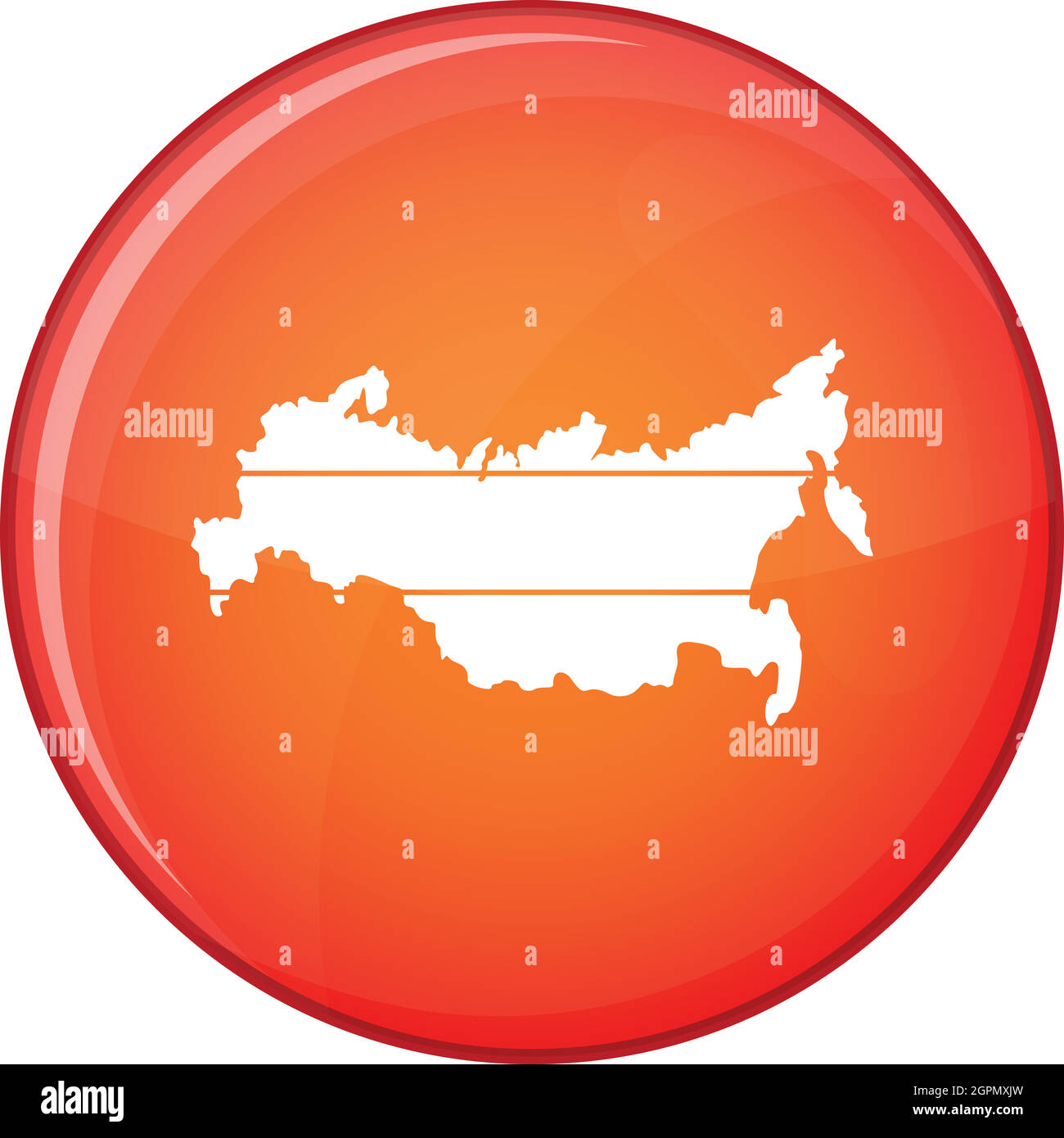 Carte de la Russie, l'icône de style plat Illustration de Vecteur