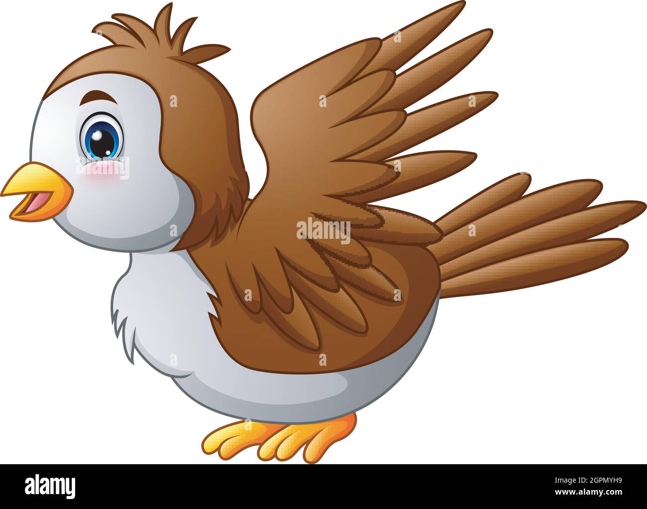 Illustration vectorielle d'un joli petit oiseau en forme de petit dessin animé Illustration de Vecteur