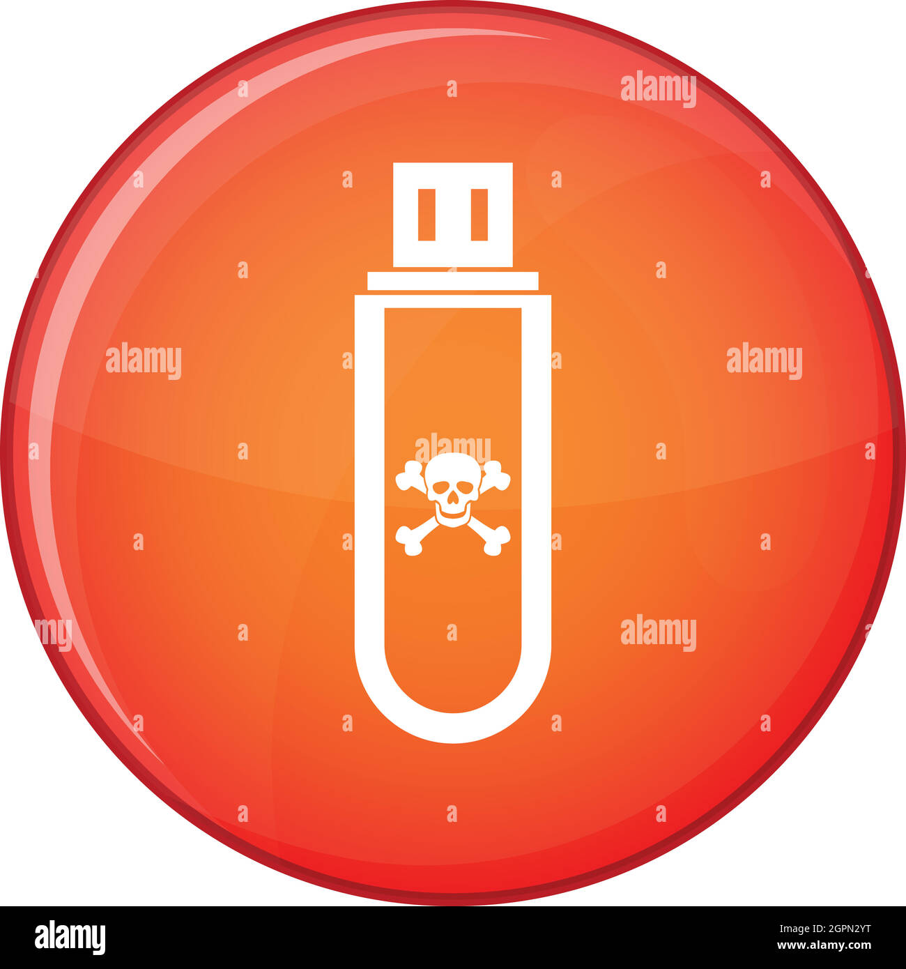 Lecteur flash USB infecté, l'icône de style plat Illustration de Vecteur