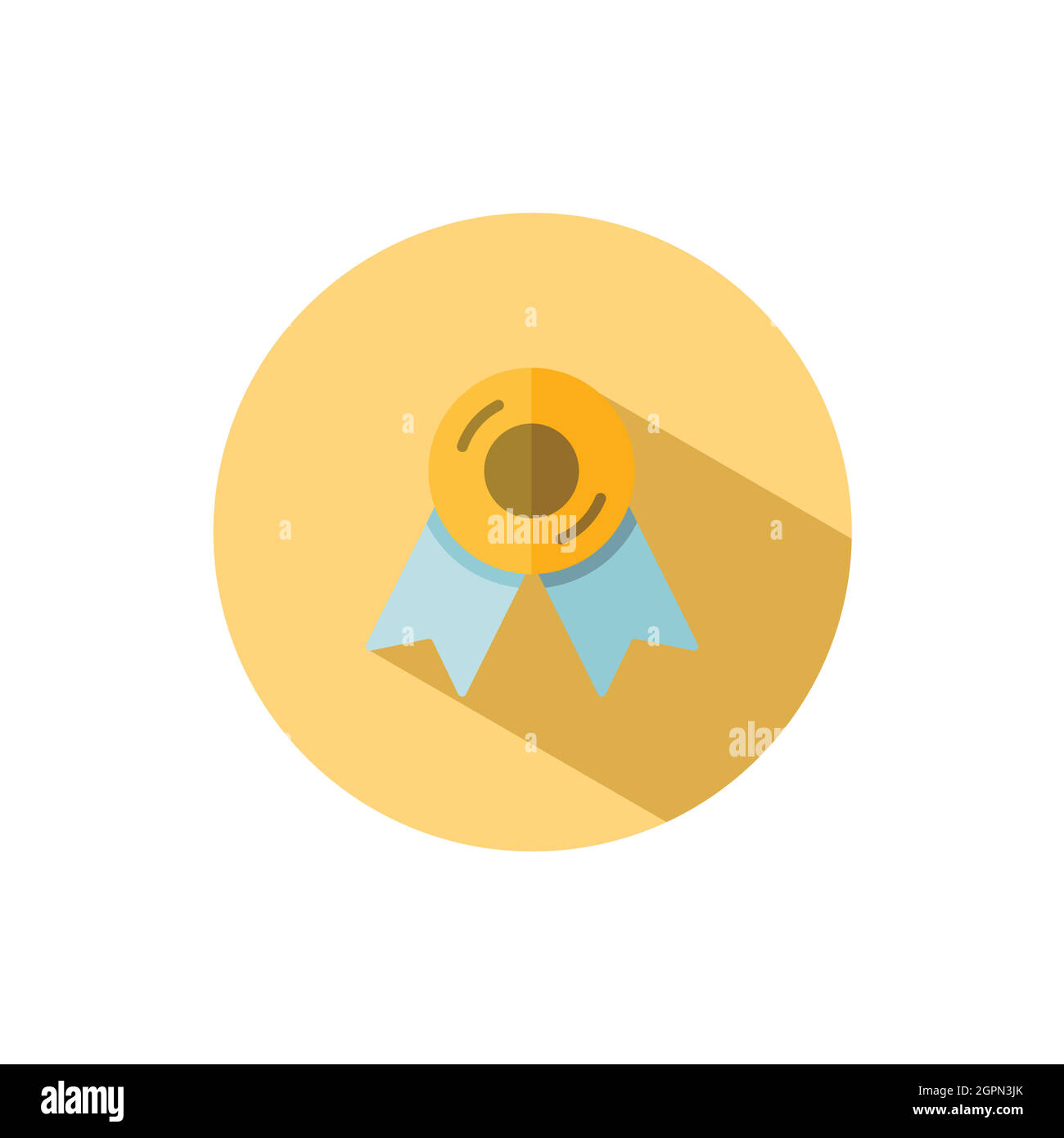 Médaille approuvée ou certifiée. Garantie de qualité. Icône plate dans un cercle. Illustration de vecteur commercial Illustration de Vecteur