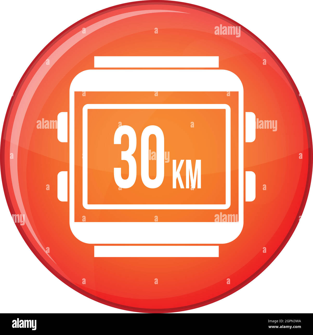 Compteur de vélo, l'icône de style plat Illustration de Vecteur