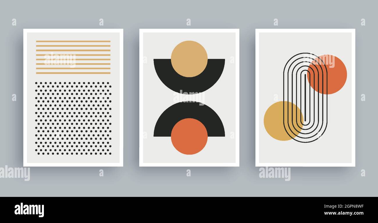 Peinture artistique abstraite avec arrière-plan de couleurs boho. Peinture moderne minimaliste des éléments géométriques. Illustration de Vecteur