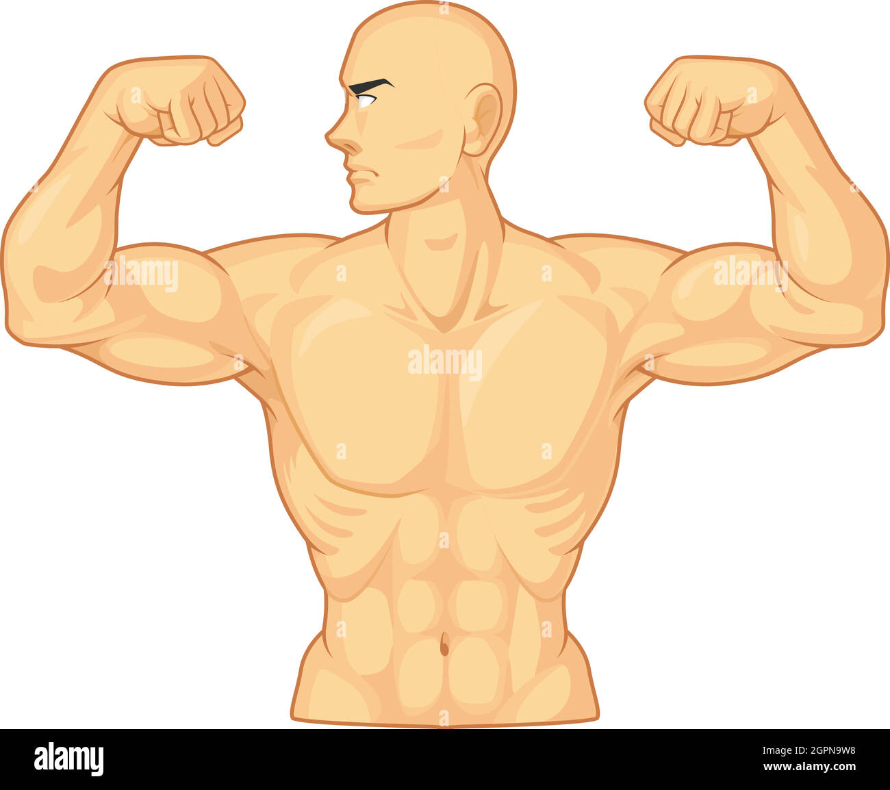 Bodybuilder Flexing Arm Bicep muscle dessin vectoriel de dessin isolé Illustration de Vecteur