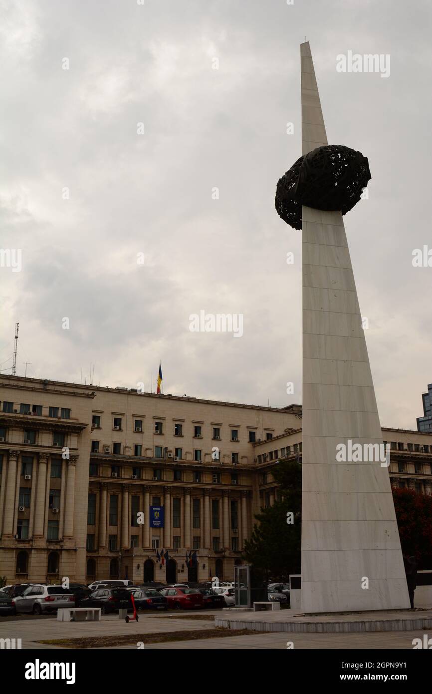 Le Mémorial de la renaissance de la place de la Révolution.Bucarest.Roumanie Banque D'Images