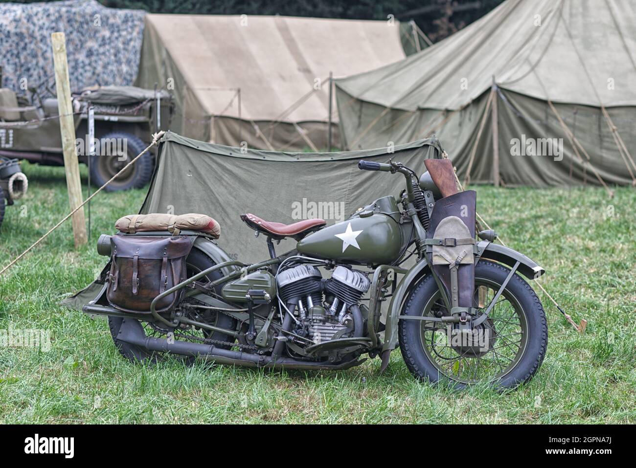 1942 Harley Davidson Seconde Guerre mondiale Banque D'Images
