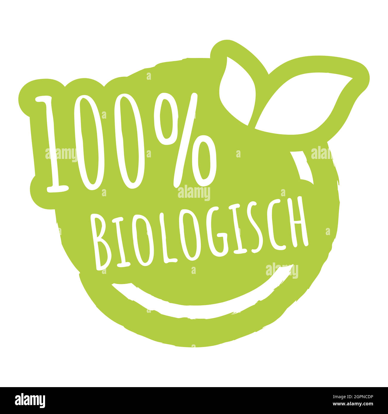 timbre vert moderne 100% biologique (allemand) Illustration de Vecteur