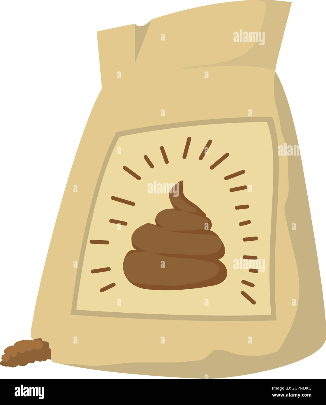 Icône de sac d'engrais, style dessin animé Illustration de Vecteur