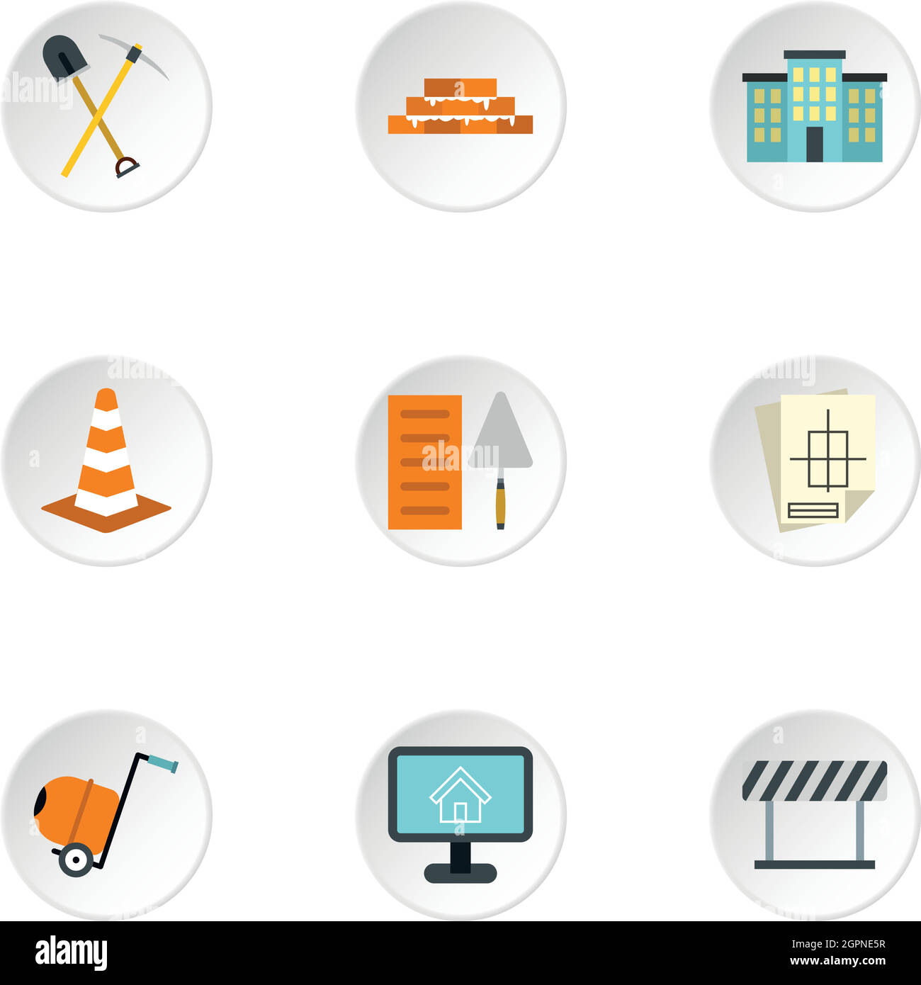 Outils de construction de style icons set, télévision Illustration de Vecteur